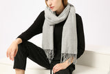 Light Grey Cashmere Blend Scarf 200x70 cm
