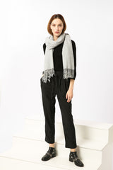 Light Grey Cashmere Blend Scarf 200x70 cm