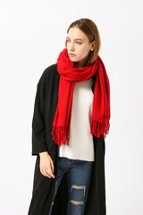 Red Cashmere Blend Scarf 200x70 cm