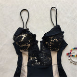 LISA Lace One Piece Bodysuit Bikini - 2 Colors