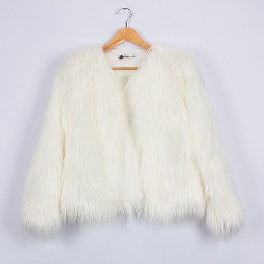 Kids Bridget Faux Fur Jacket - White – Pomkin
