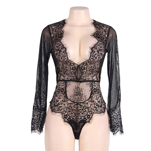 LILY Long Sleeve Lace Bodysuit – Pomkin