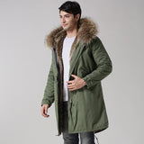 Men's Fur Lined Green Convertible Parka