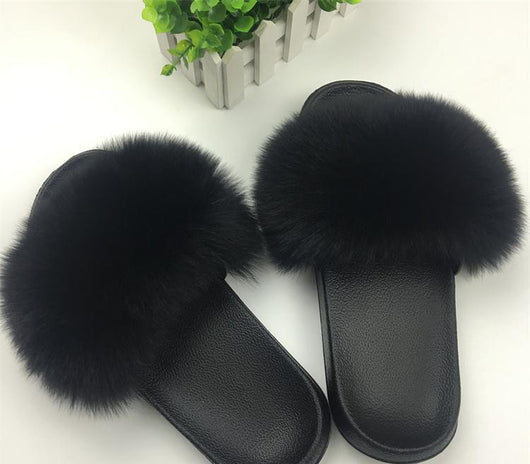 Mink Fur Slides