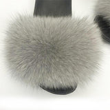 Fur Slides Slippers - Ice Grey