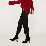 GILLIAN Silver Heel Sock Boot
