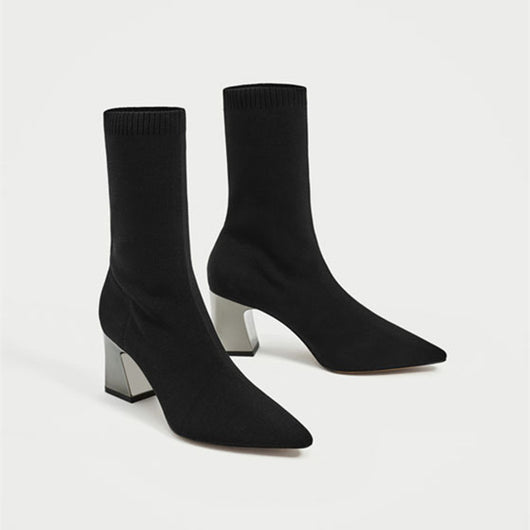 Black boots with silver heel store