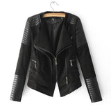 ALISSA VEGAN LEATHER BIKER JACKET- BLACK