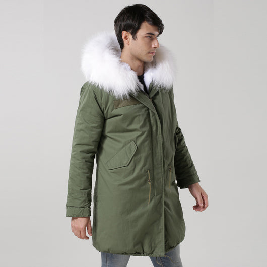 Men's Fur Lined Green Convertible Parka – Pomkin