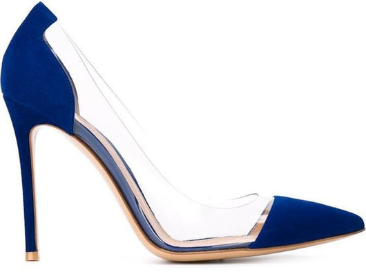 CASSIDY Blue Suede Leather Pumps