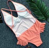 CHRISTINA Cheeky One Piece Frilly Hips and Deep V Neckline