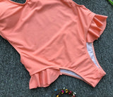 CHRISTINA Cheeky One Piece Frilly Hips and Deep V Neckline