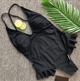 CHRISTINA Cheeky One Piece Frilly Hips and Deep V Neckline