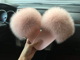 Fur Slides Slippers - Pink