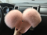 Fur Slides Slippers - Pink