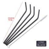 Set of 4 Stainless Steel Straws + 1 Cleaner Brush