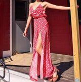 FLORA Red Bohemian Ruffle Dress