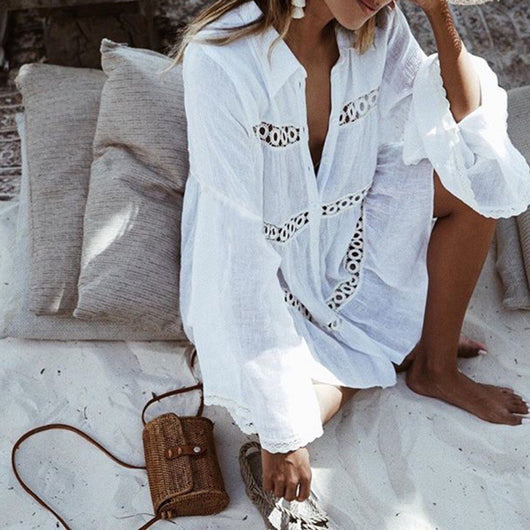 Long white beach sales cover up dress