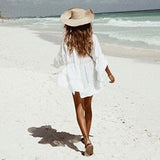 Beach Cover Up White Shirt Tunic Dress