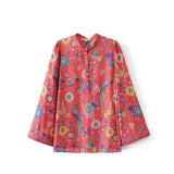BIANCA Boho Red Blouse Shirt