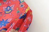 BIANCA Boho Red Blouse Shirt