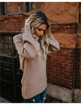CLAIRE Backless Bow Tie Sweater - Blush Pink
