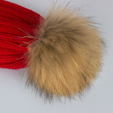 Kids Red Pomkin Hat + Scarf Set