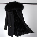 Black Fur Lined Parka Real Genuine