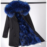 Blue Fur Black Parka