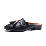 Slip On Tassel Loafer Mules - 3 Colors Black / 5 Women